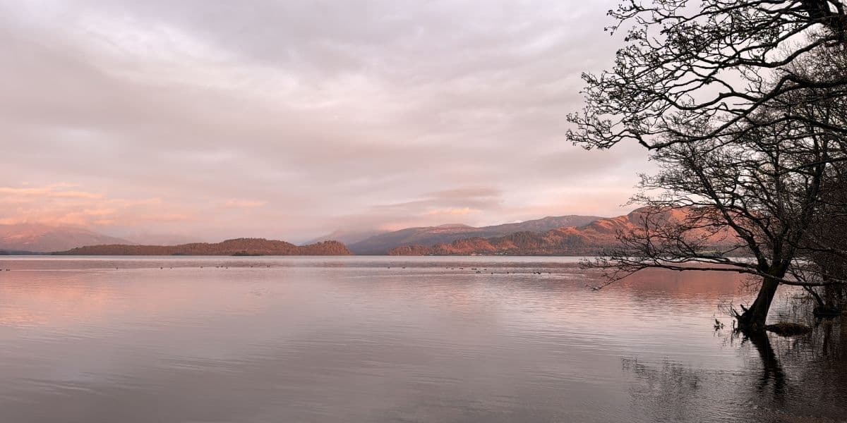 Loch Lomond landscape at sunset